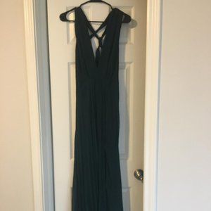 Asos dark green full length dress